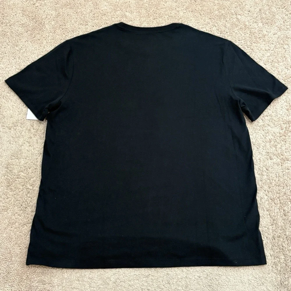 NWT Polo Ralph Laueren Big Pony Polo T-Shirt Mens XL Black Spellout Logo Tee NEW